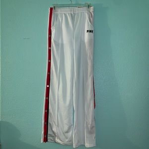 White button track pants